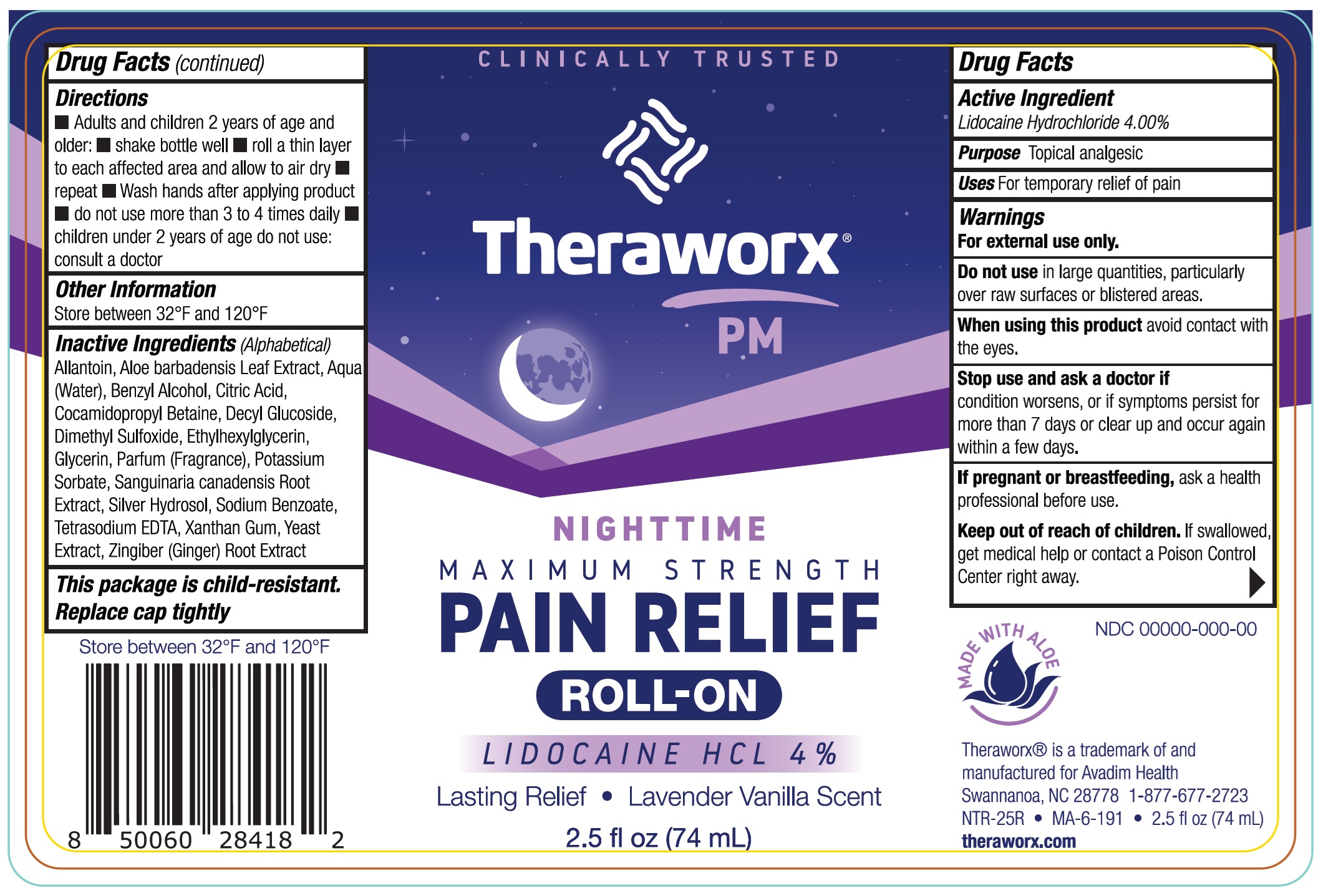 Pill image for Theraworx Pm Nighttime Maximum Strength Pain Relief Roll-on