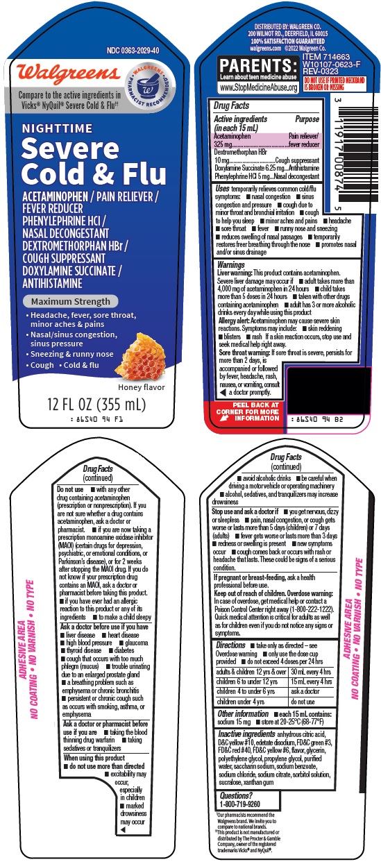 Pill image for Walgreen Co. Nighttime Severe Cold & Flu Drug Facts
