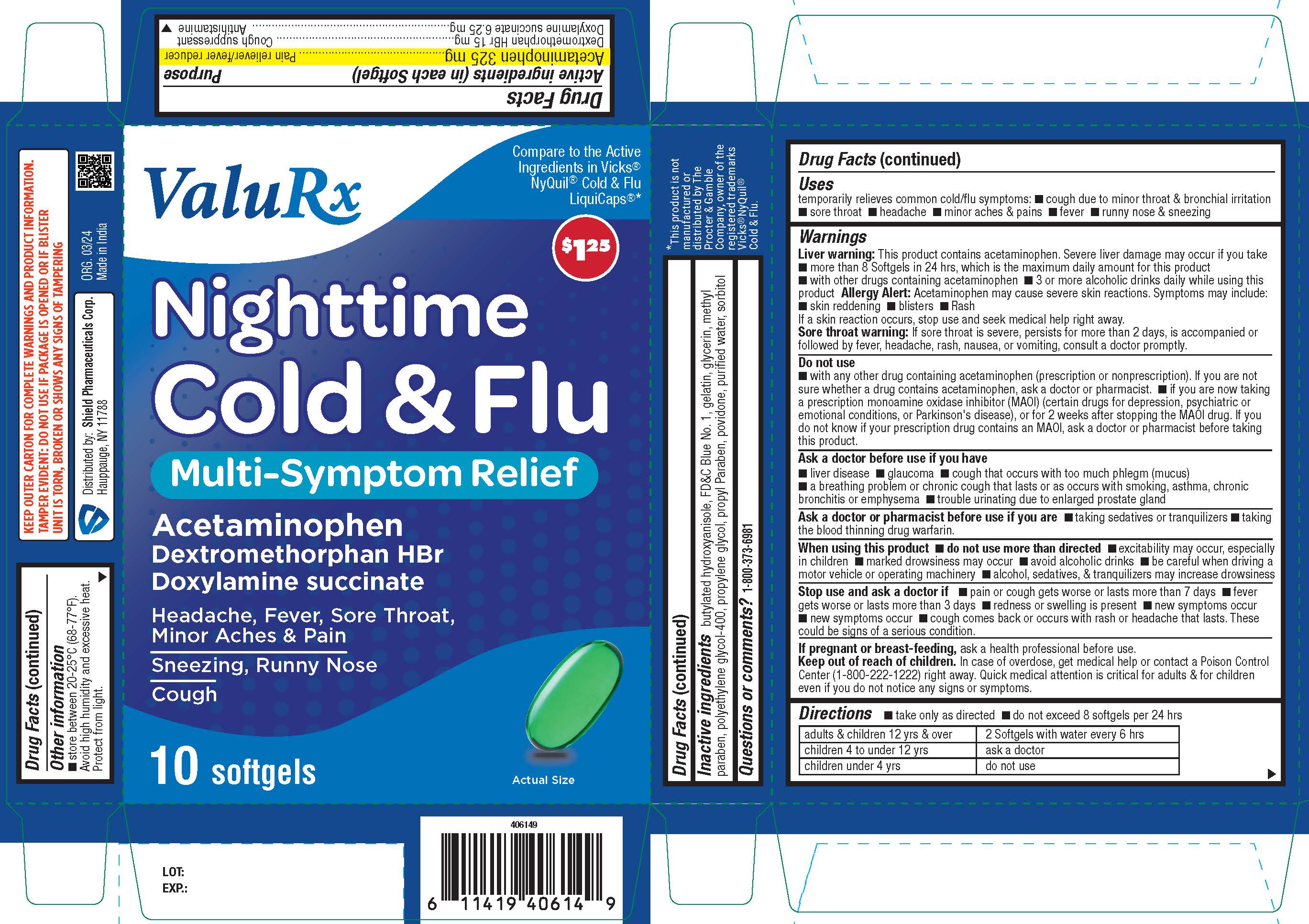 Pill image for Nighttime Cold And Flu