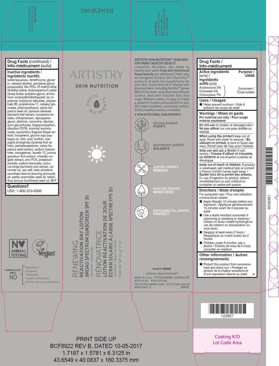 Pill image for Artistry Skin Nutrition Renewing Reactivation Day Lotion Spf 30