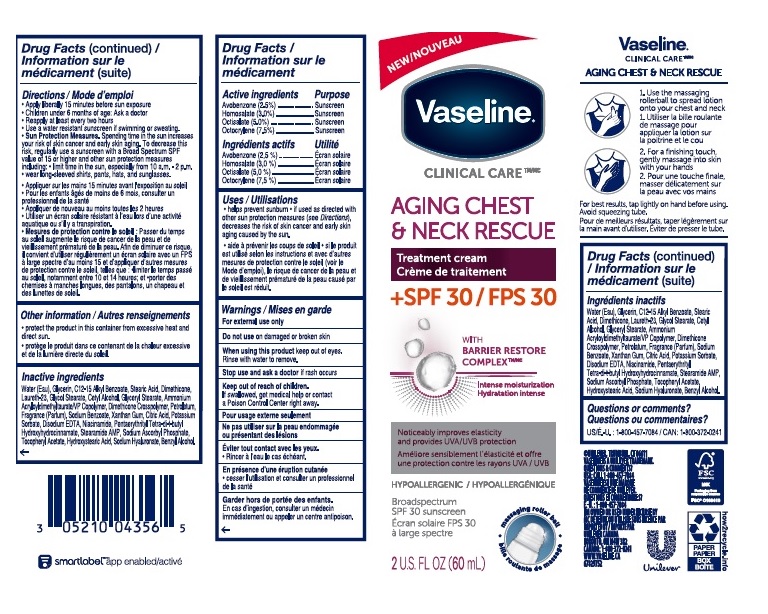 Pill image for vaseline aging chest & neck rescue treatment cream spf 30