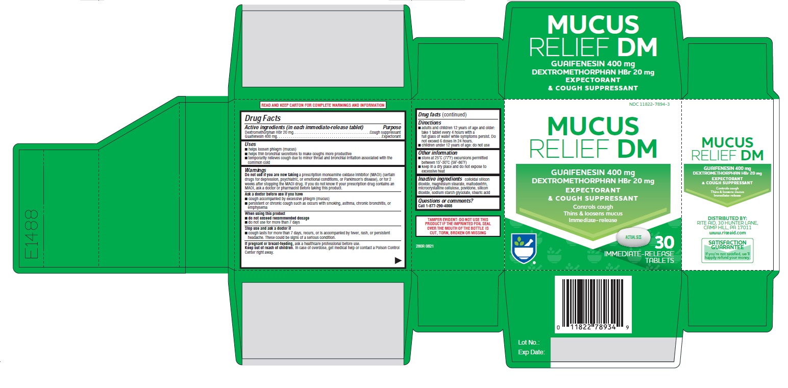 Pill image for 280r Rite Aid 11822 7894 Mucus Relief Dm