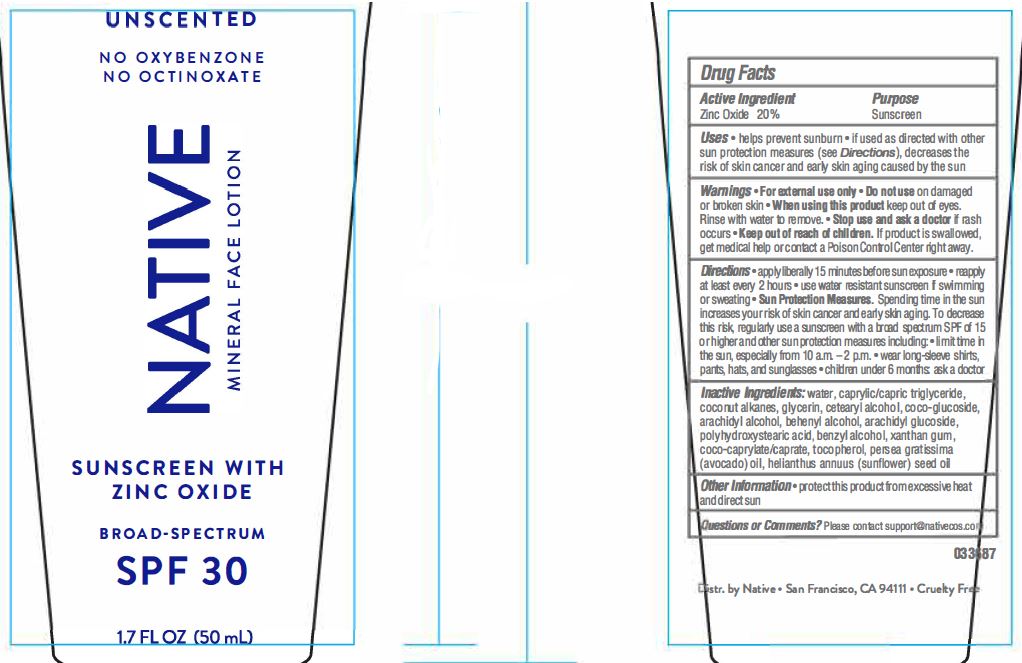 Pill image for Native Mineral Face Lotion Broad Spectrum Spf 30 Unscented