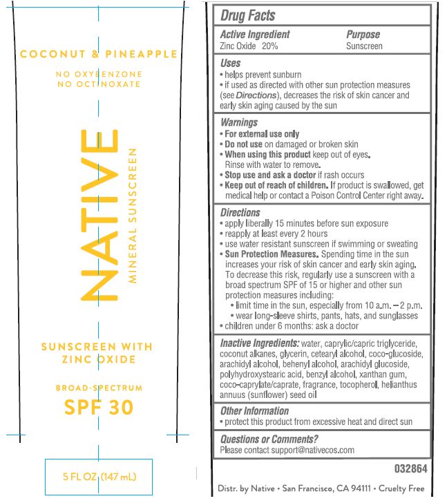 Pill image for native mineral sunscreen broad spectrum spf 30 coconut and pineapple