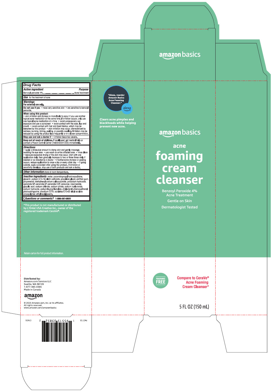 Pill image for Amazon Basics Acne Foaming Cream Cleanser