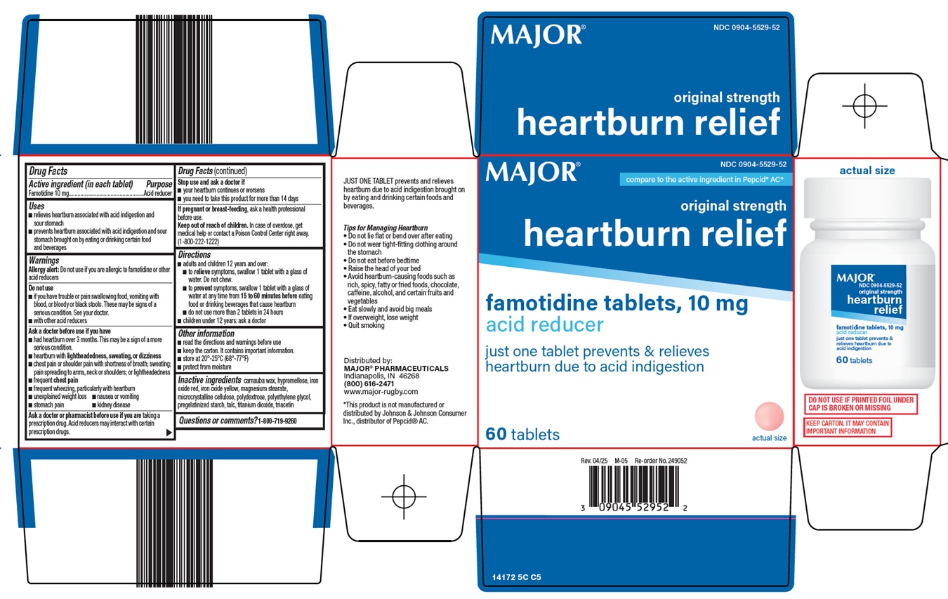 Pill image for Major Pharmaceuticals Heartburn Relief Drug Facts