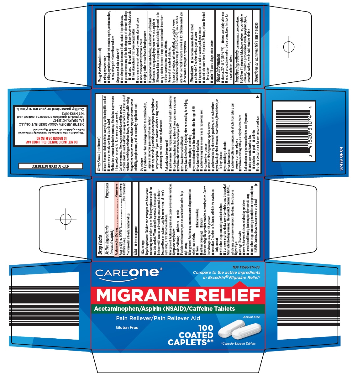 Pill image for American Sales Company Migraine Relief Drug Facts