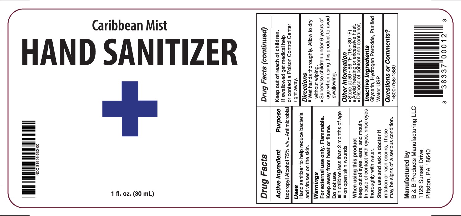 Pill image for caribbean mist hand sanitizer 30 ml
