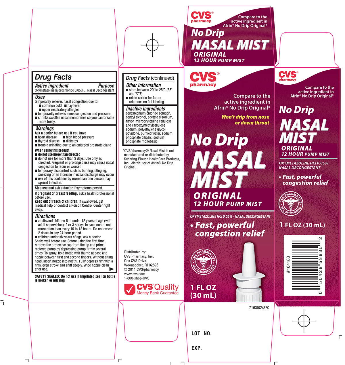 Pill image for Cvs No Drip Nasal Mist Drug Facts