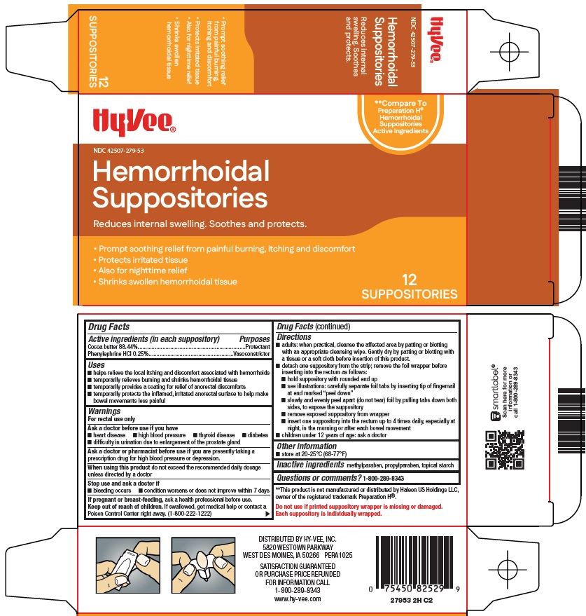 Pill image for Hy-vee, Inc. Hemorrhoidal Suppositories Drug Facts