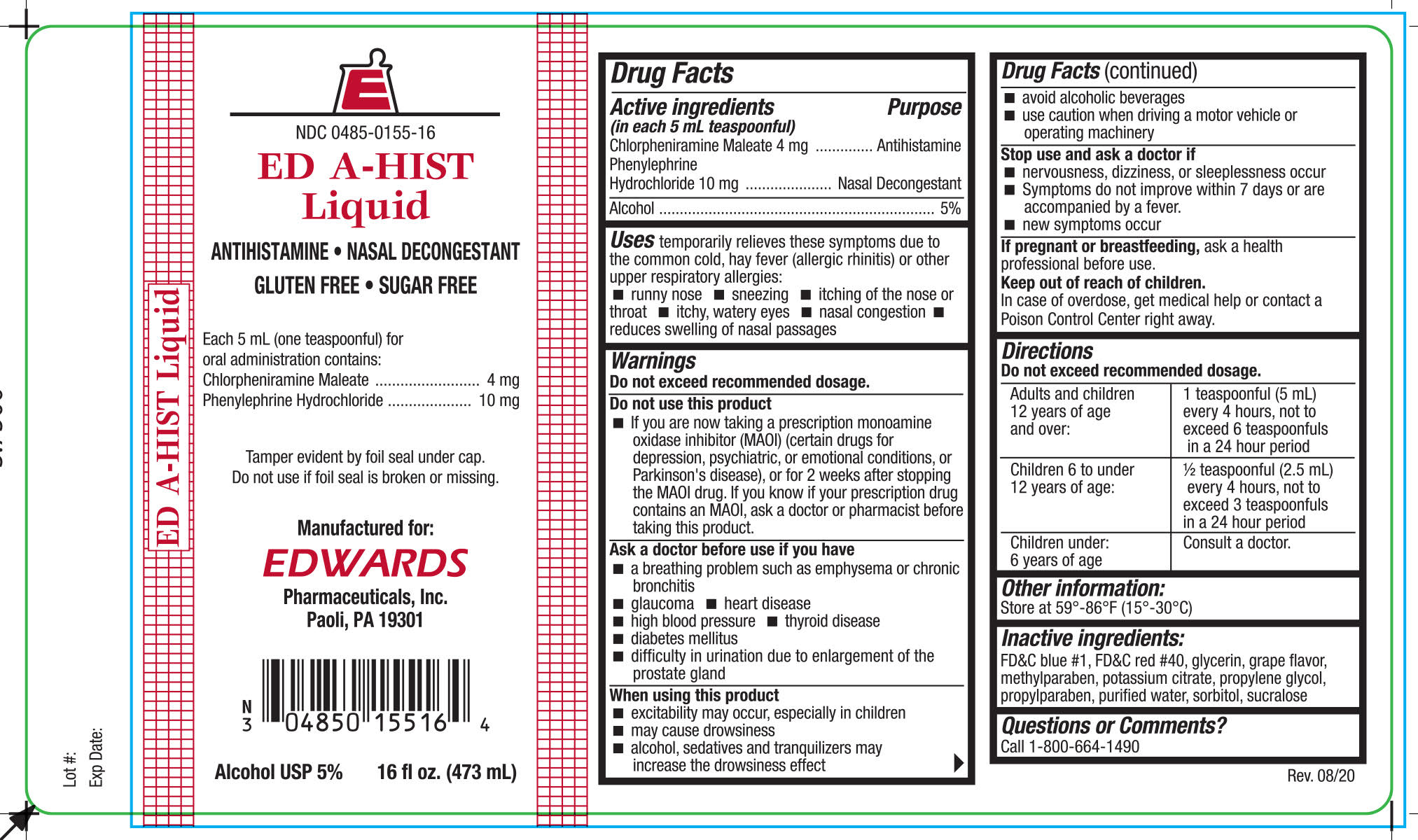 Pill image for Ed A-hist Liquid