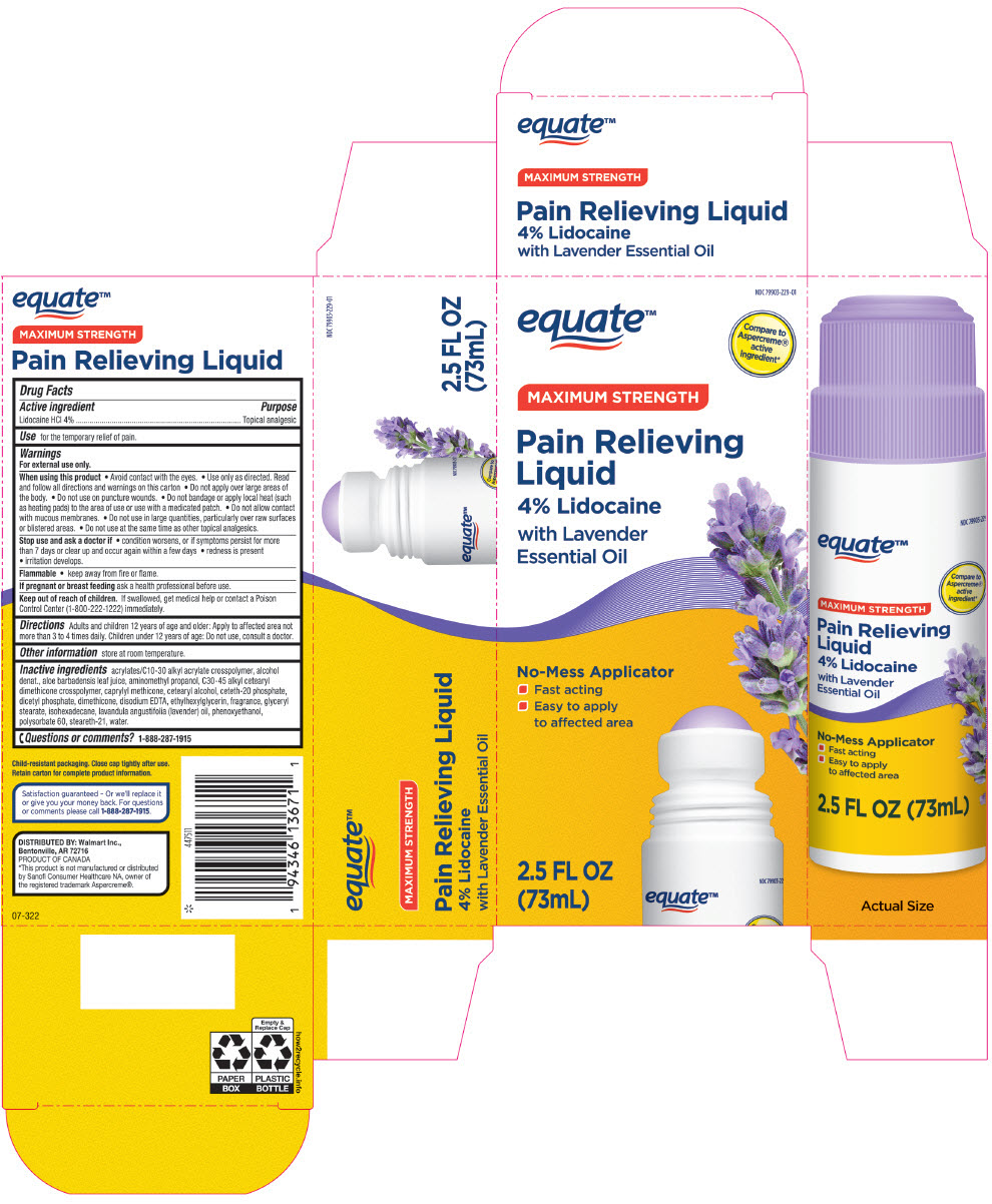 Pill image for Equate™ Maximum Strength Pain Relieving Liquid 4% Lidocaine With Lavender Essential Oil