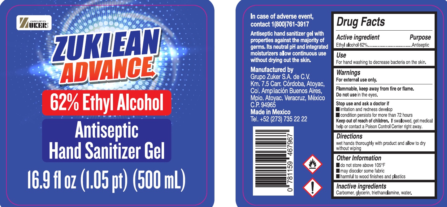 Pill image for Zuklean Advance 62 % Ethyl Alcohol Hand Sanitizer Gel