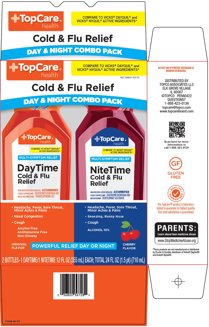 Pill image for Topco Associates Llc. Day Time Nite Time Cold & Flu Relief Drug Facts