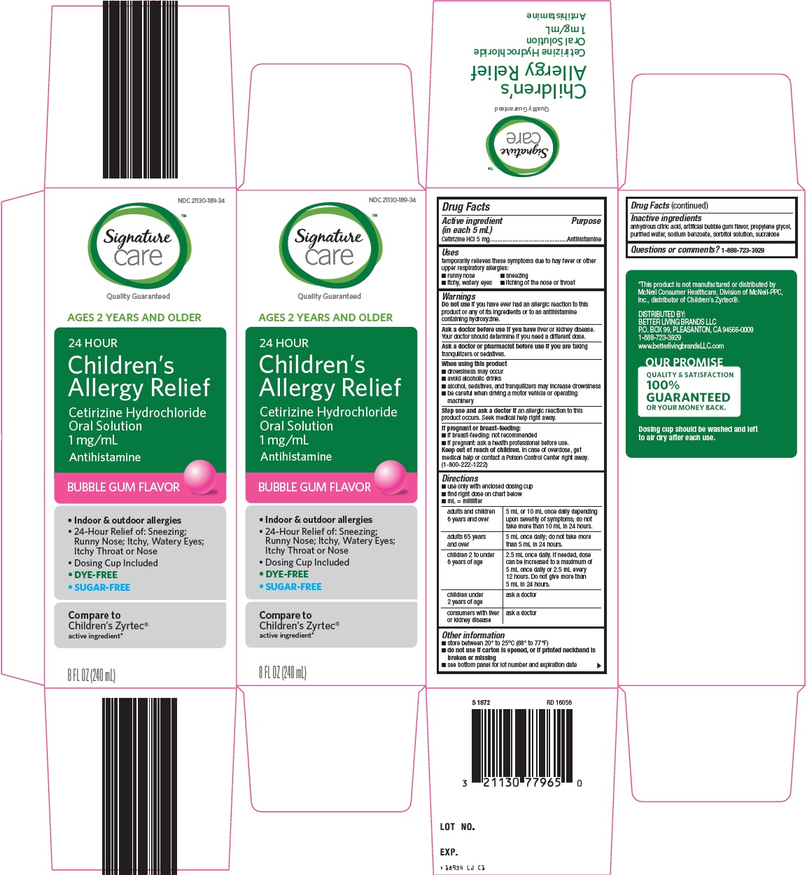 Pill image for Better Living Brands Llc Children’s Allergy Relief Drug Facts
