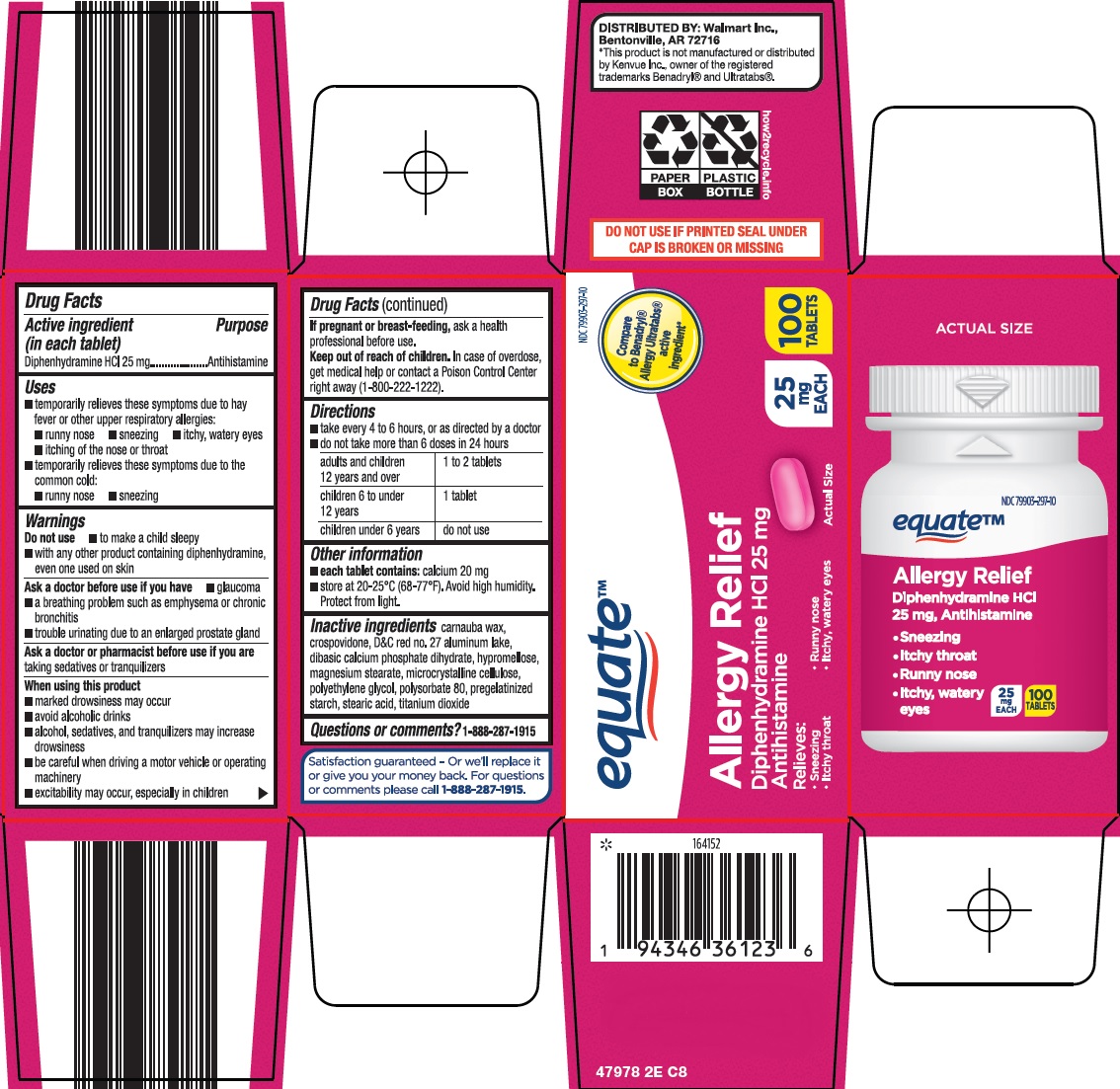Pill image for Wal-mart Allergy Relief Drug Facts