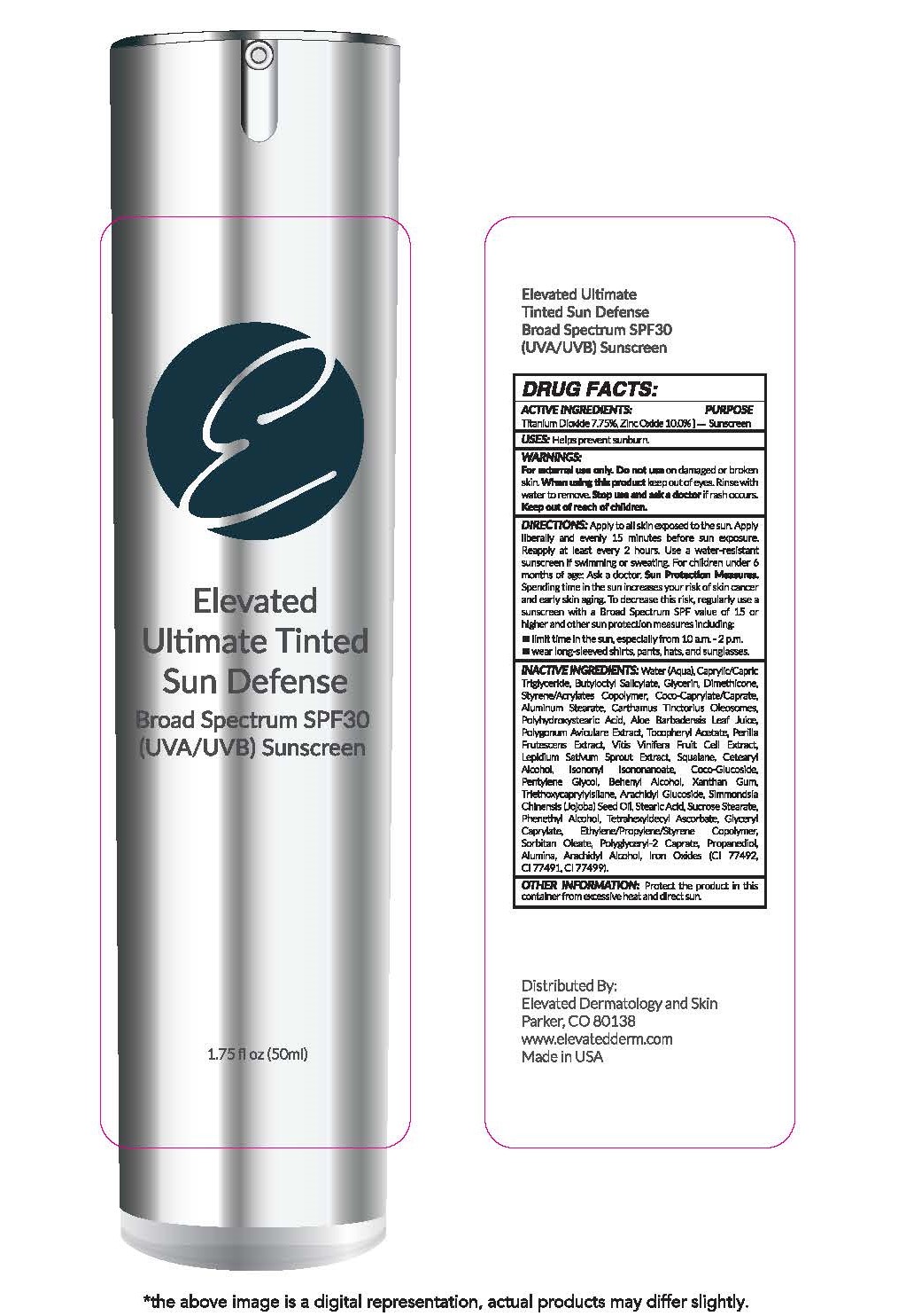 Pill image for Elevated Ultimate Tinted Sun Defense Broad Spectrum Spf 30 (uva/uvb) Sunscreen