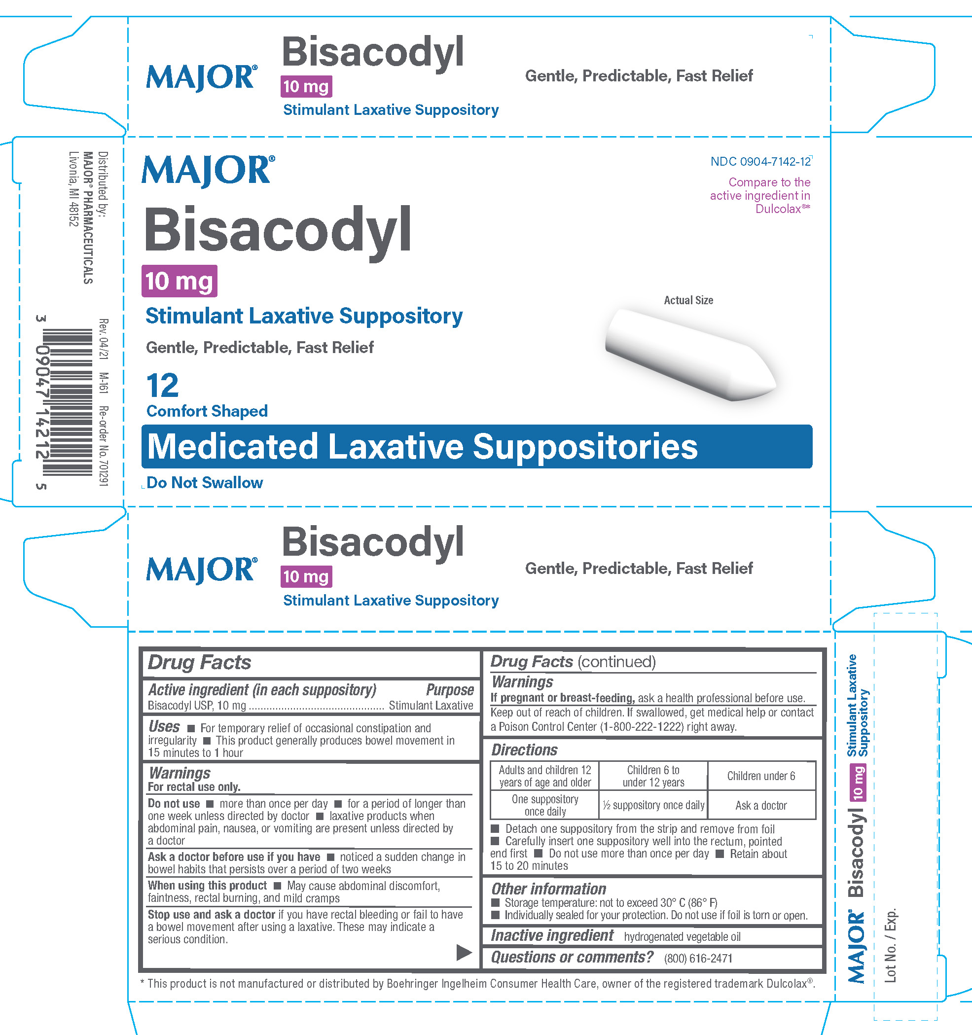 Pill image for Major Bisacodyl Suppositories
