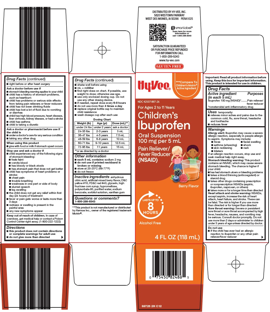 Pill image for Hy-vee, Inc. Children’s Ibuprofen Oral Suspension Drug Facts