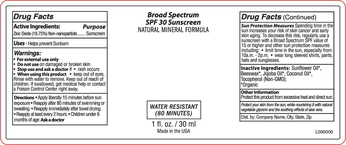Pill image for Broad Spectrum Spf 30 Mineral Sunscreen 1 Fl Oz