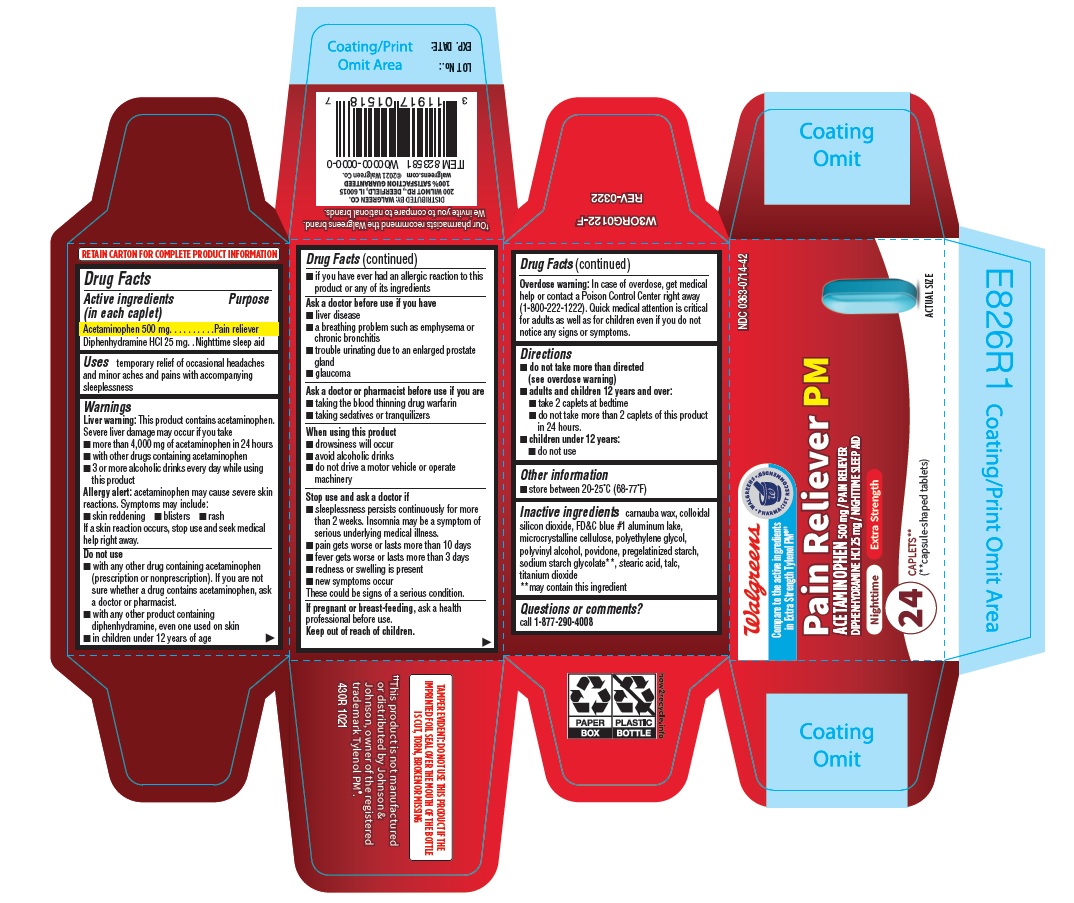 Pill image for 430r Walgreens Acetaminophen Diphenhydramine 500 Mg/25 Mg Caplets-24 Counts