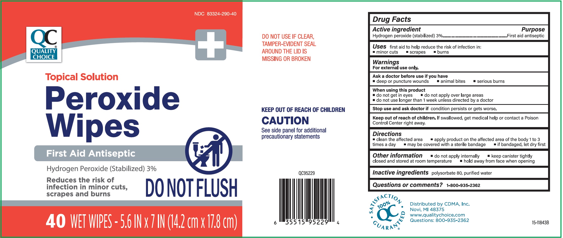 Pill image for Quality Choice 3% Hydrogen Peroxide Wipes