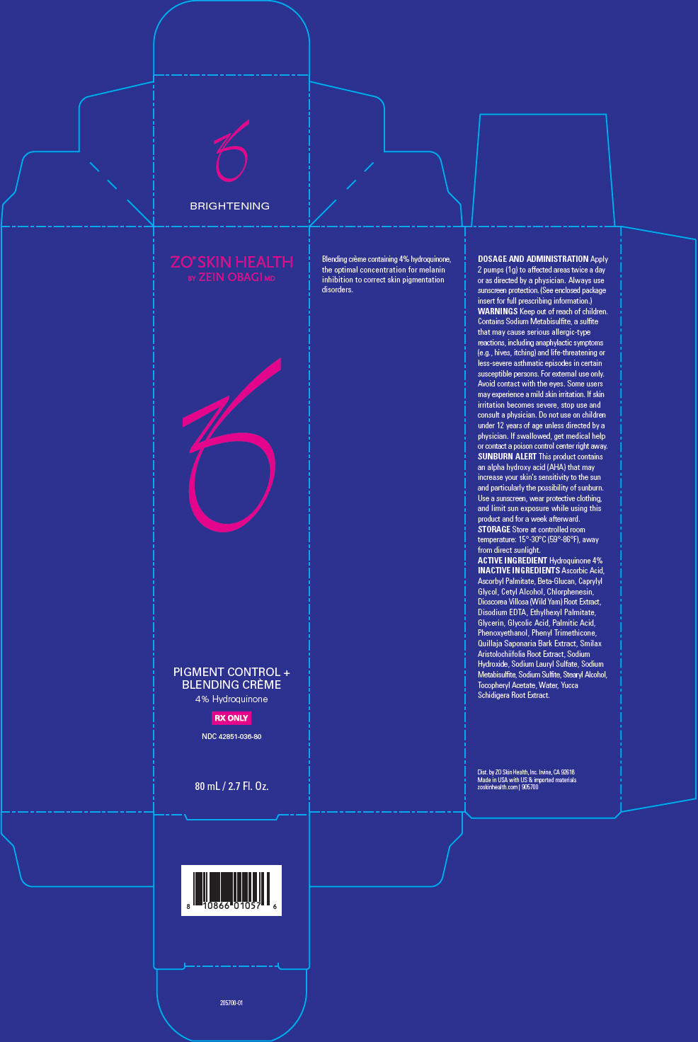 Pill image for Zo® Skin Health Pigment Control + Blending Crème 4% Hydroquinone