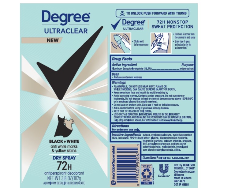 Pill image for Degree Ultraclear Black + White Dry Spray 72h Antiperspirant Deodorant