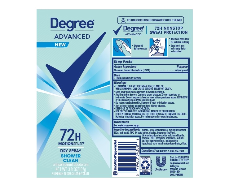 Pill image for Degree Advanced Shower Clean Dry Spray 72h Antiperspirant Deodorant