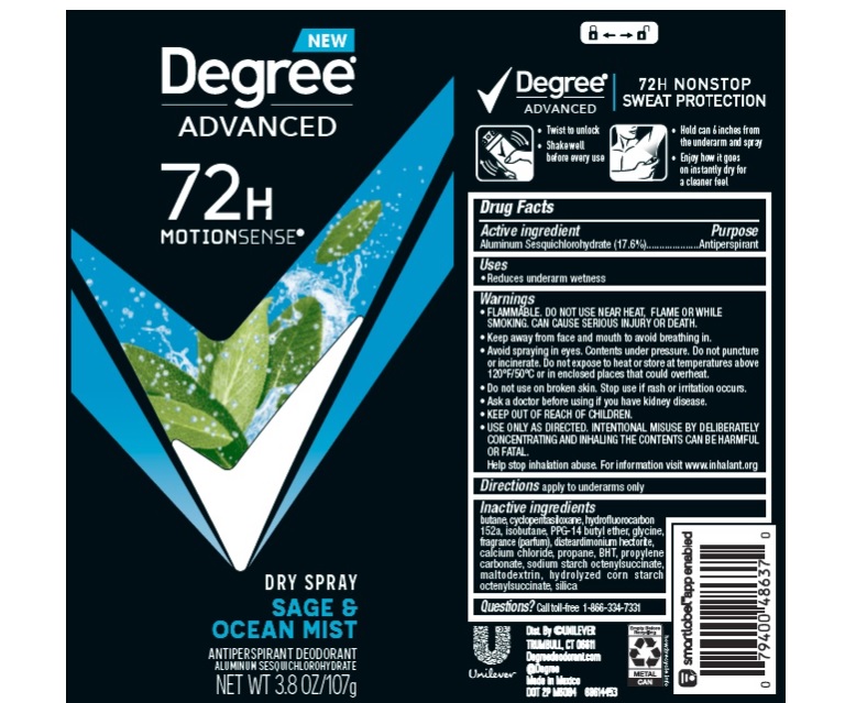 Pill image for Degree Advanced Sage & Ocean Mist Dry Spray 72h Antiperspirant Deodorant