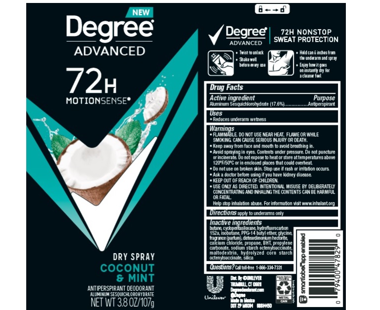 Pill image for Degree Advanced Coconut & Mint Dry Spray 72h Antiperspirant Deodorant