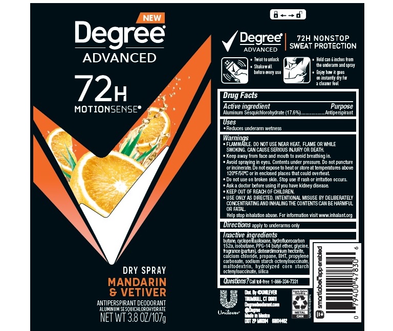 Pill image for Degree Advanced Mandarin & Vetiver Dry Spray 72h Antiperspirant Deodorant