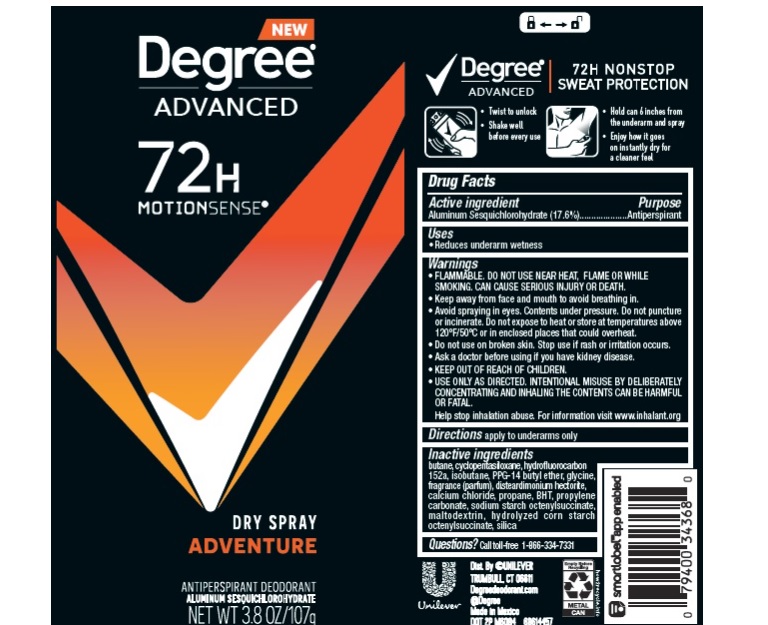 Pill image for Degree Advanced Adventure Dry Spray 72h Antiperspirant Deodorant