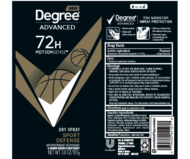 Pill image for Degree Advanced Sport Defense Dry Spray 72h Antiperspirant Deodorant