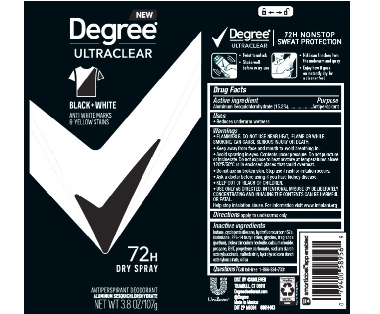 Pill image for Degree Advanced Ultraclear Black + White Dry Spray 72h Antiperspirant Deodorant