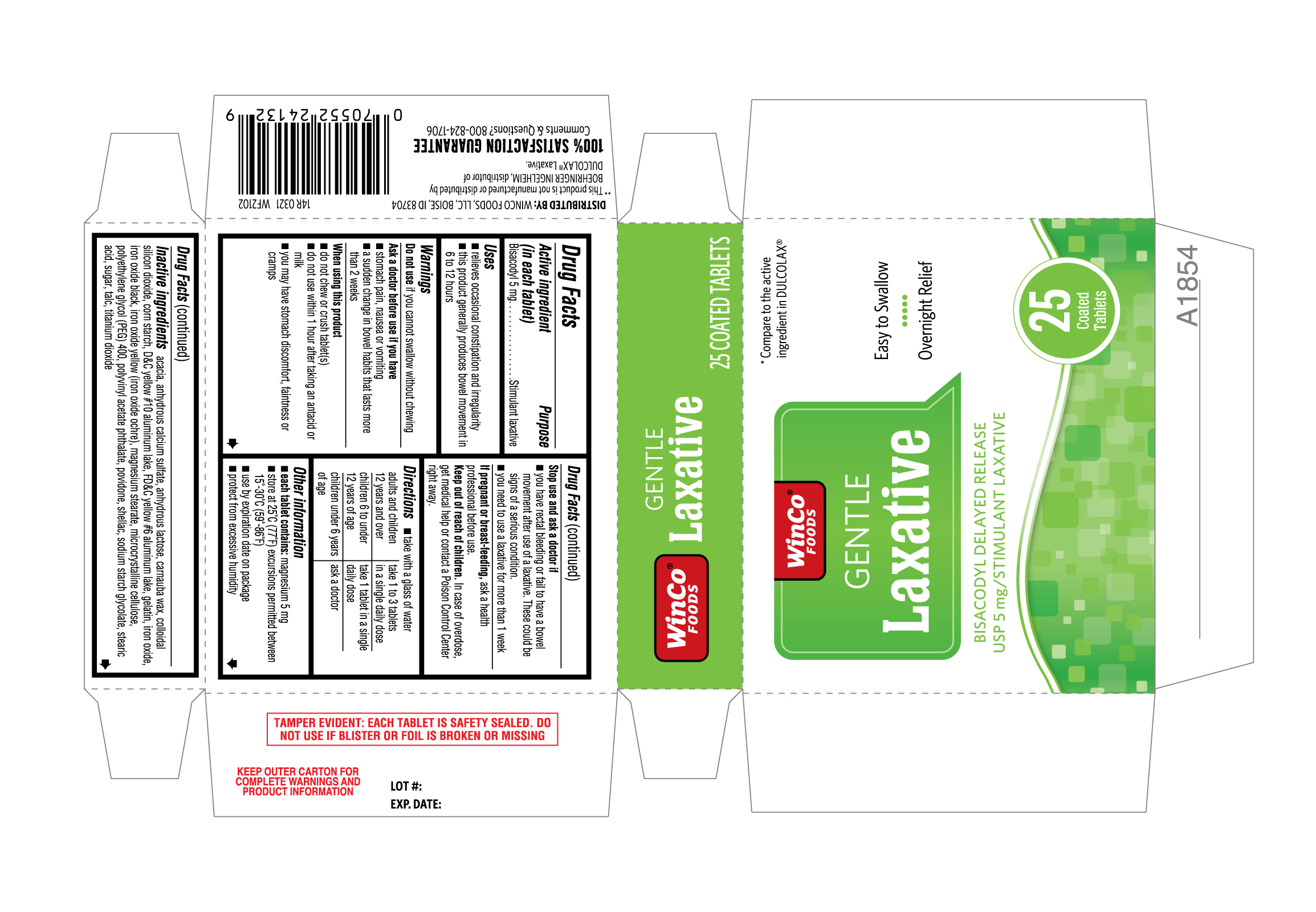 Pill image for 14r Winco Foods 67091 385 Bisacodyl Usp 5mg 25 Count