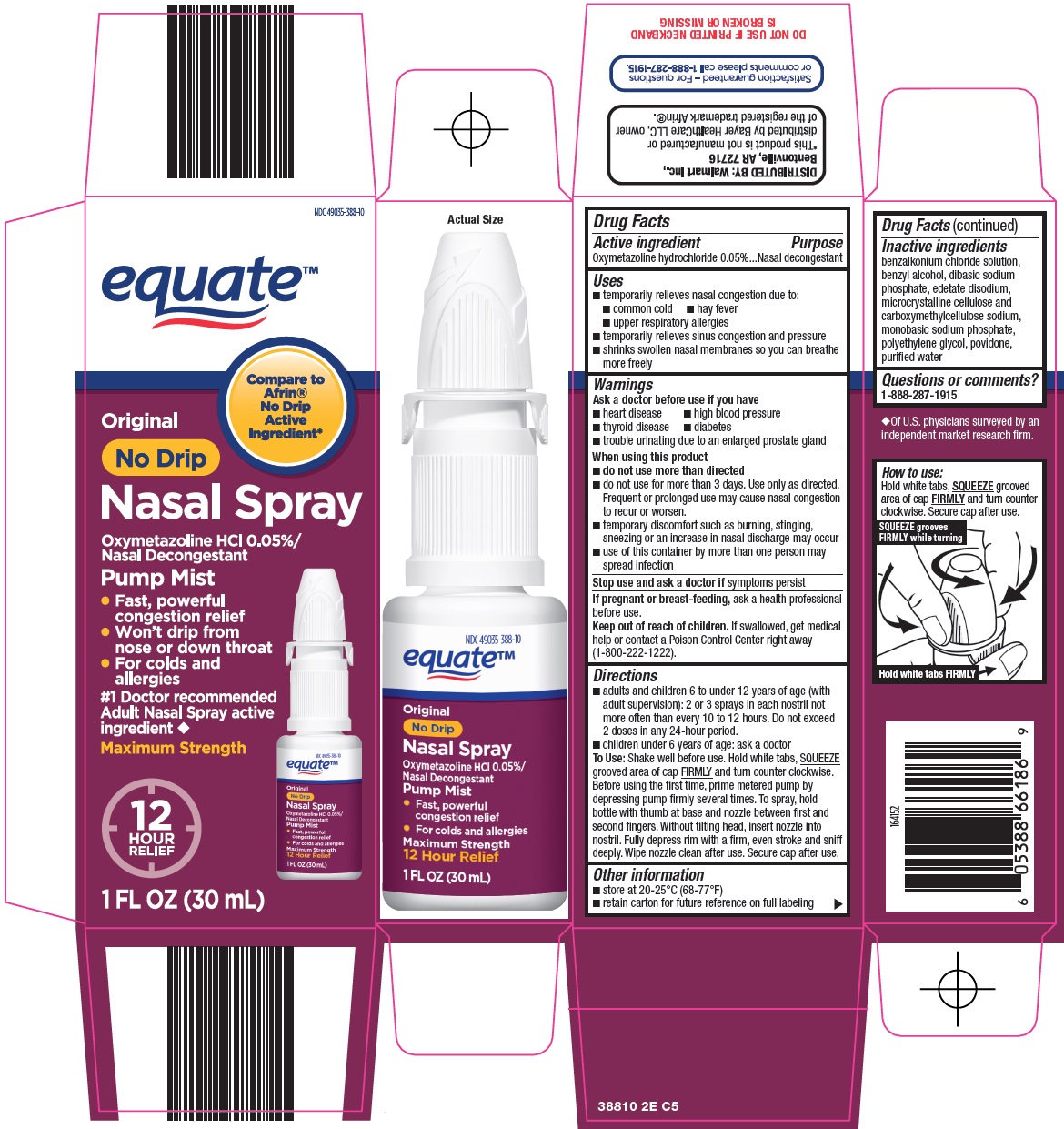 Pill image for Wal-mart Nasal Spray Drug Facts