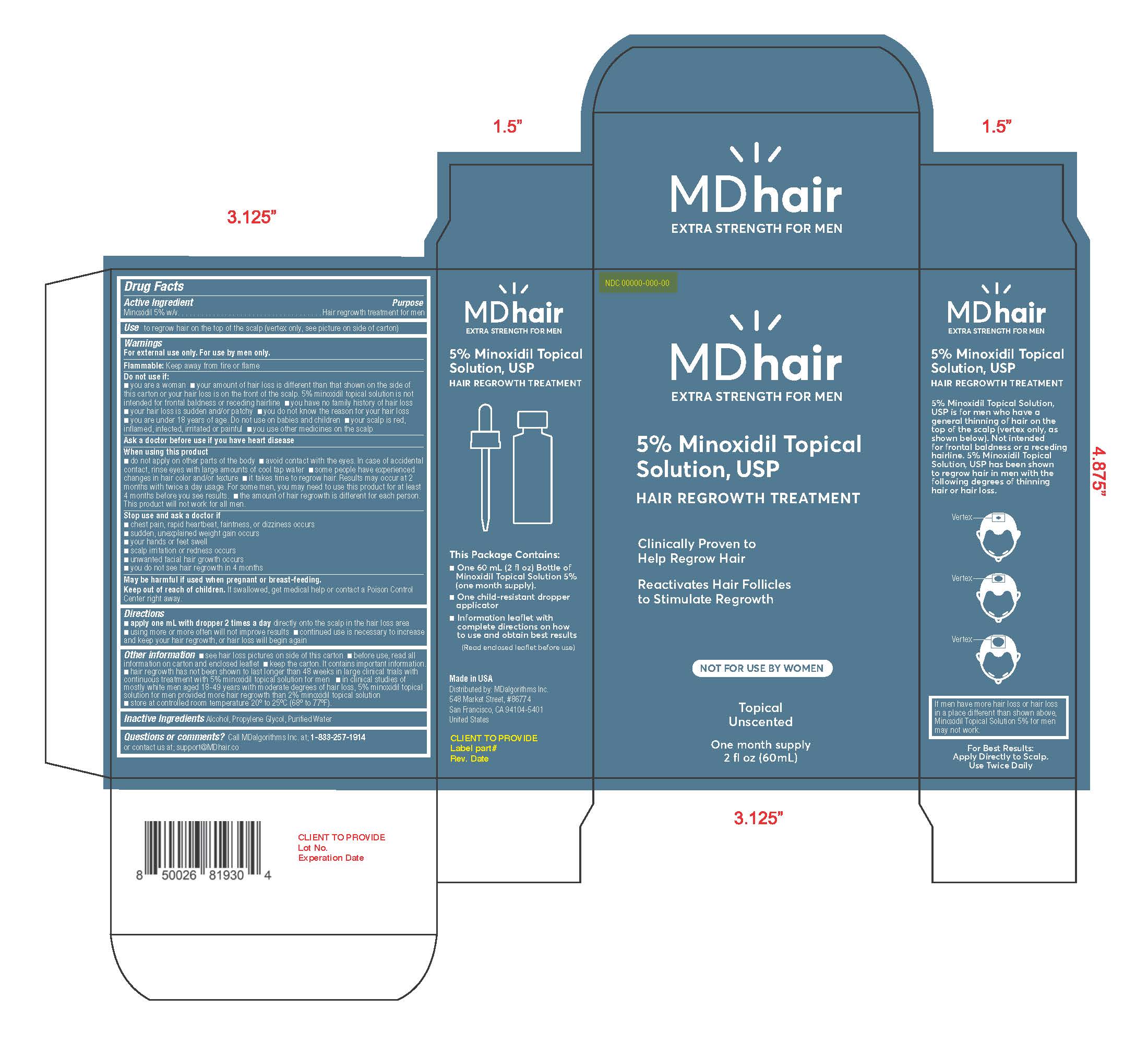 Pill image for Mdhair Extra Strength For Men Minoxidil 5%