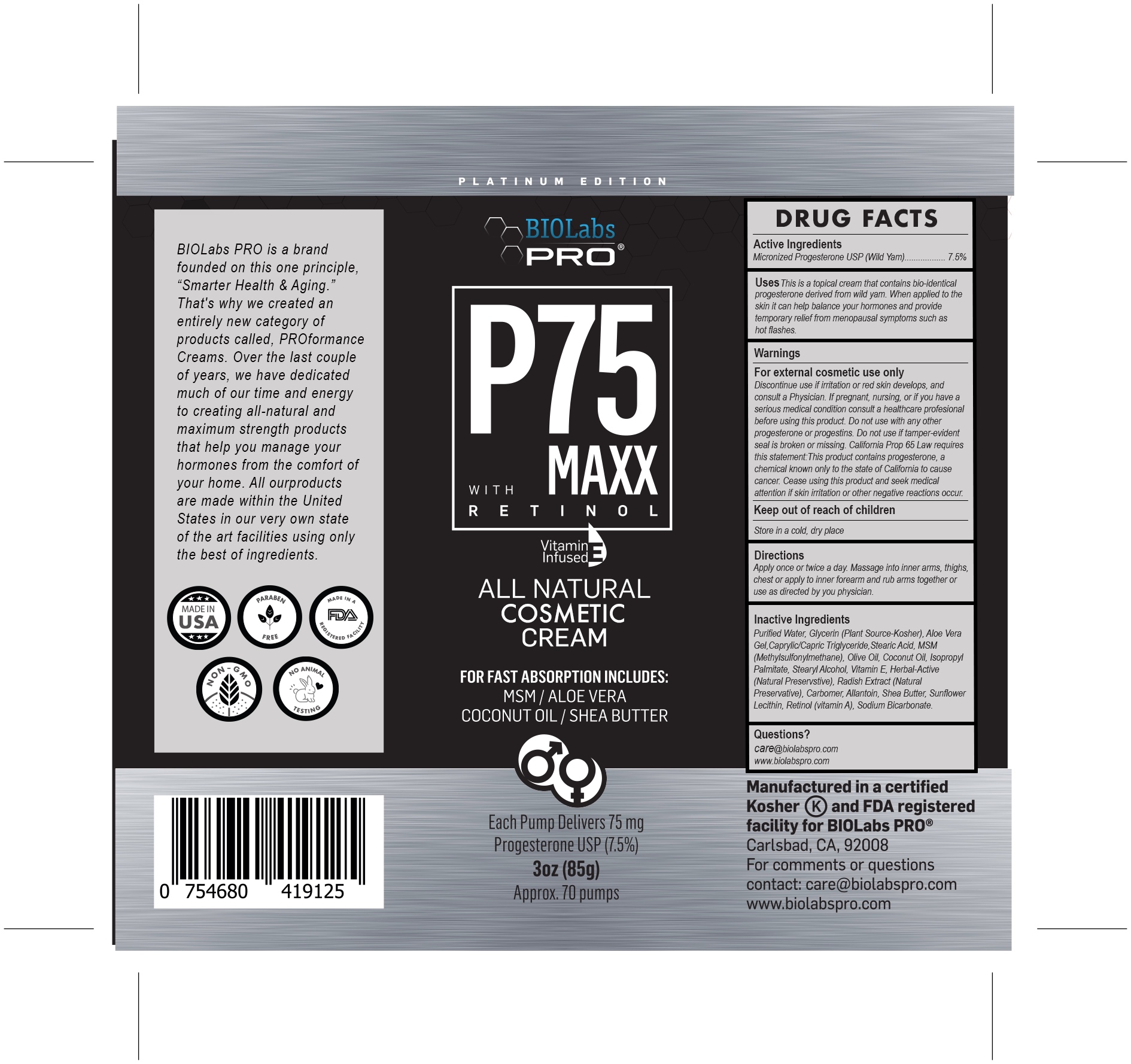 Pill image for P75 Progesterone Cream