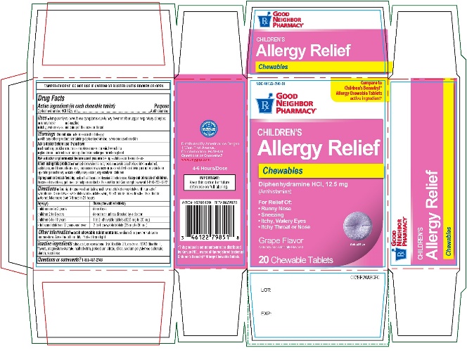 Pill image for Good Neighbor Pharmacy Children’s Allergy Relief Chewables Drug Facts