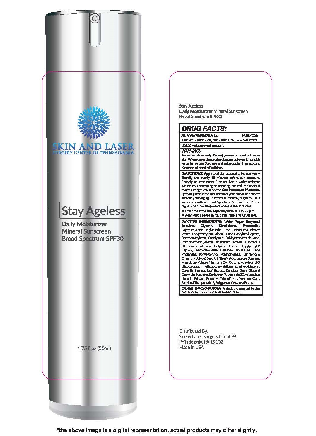 Pill image for Stay Ageless Daily Moisturizer Mineral Sunscreen Broad Spectrum Spf 30