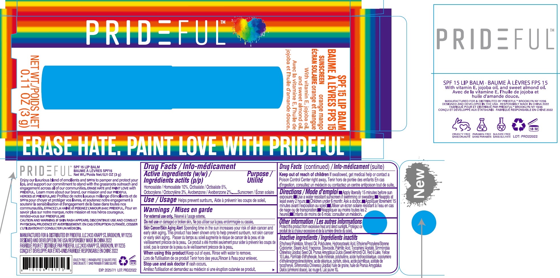 Pill image for Prideful Spf 15 Lip Balm-orange Mango