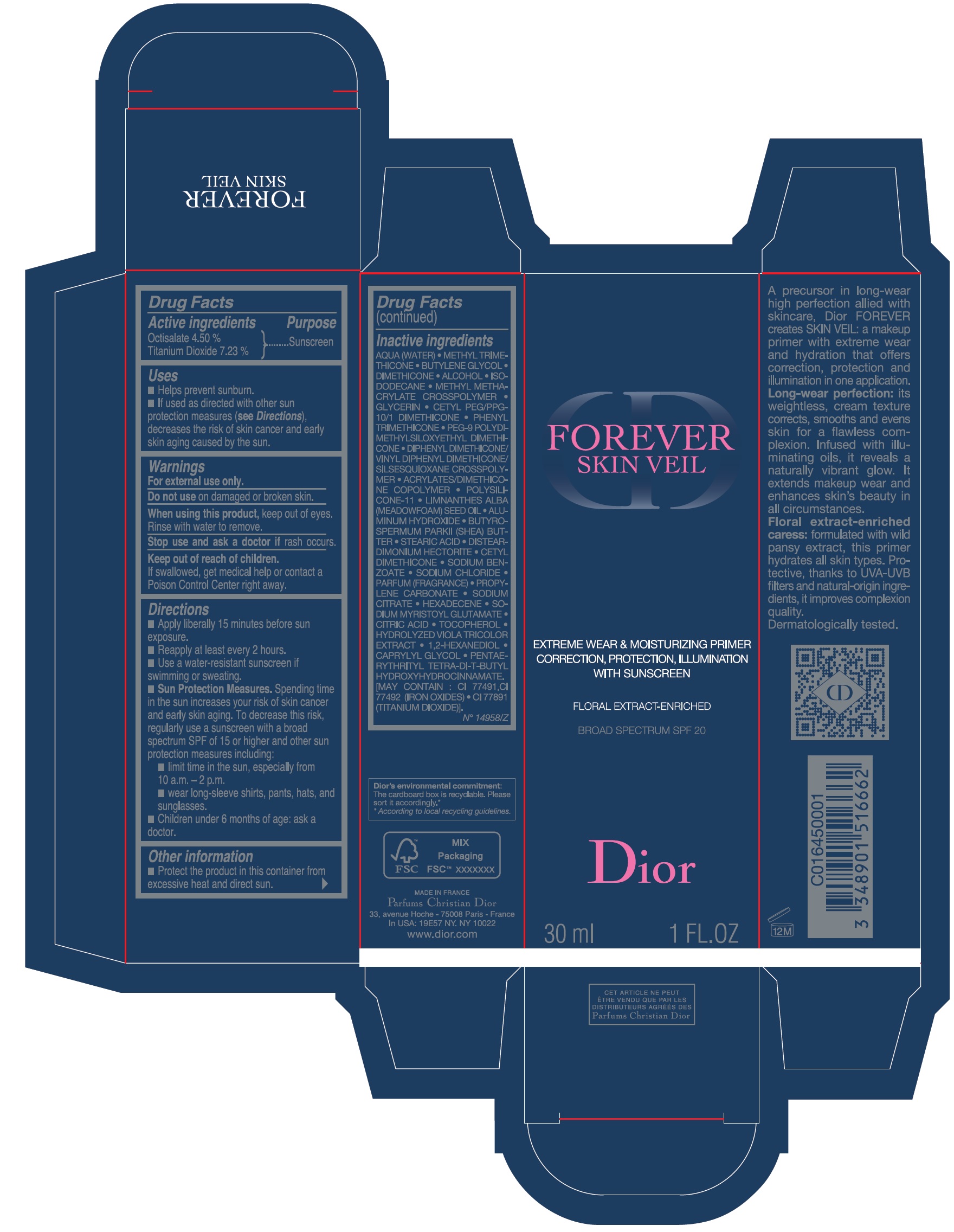 Pill image for Forever Skin Veil Extreme Wear & Moisturizing Primer Correction, Protection, Illumination With Sunscreen Floral Extract-enriched Broad Spectrum Spf20