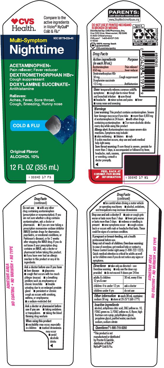 Pill image for Cvs Pharmacy, Inc. Nighttime Cold & Flu Relief Drug Facts