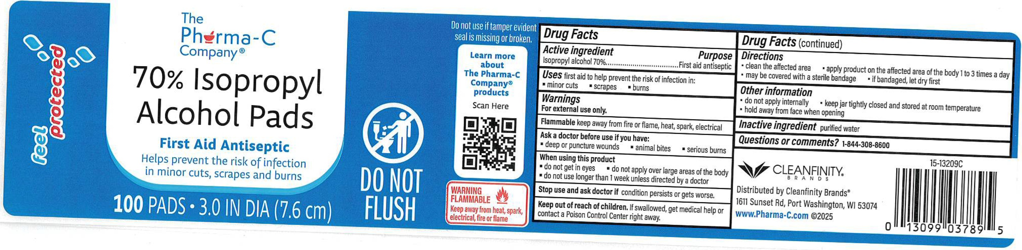 Pill image for The Pharma-c Company 70% Isopropyl Alcohol Pads