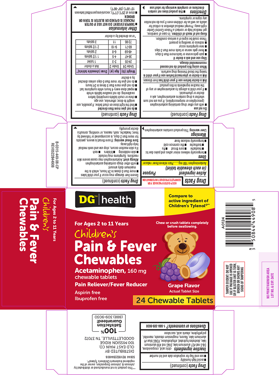 Pill image for Dollar General 44-449 Childrens Pain And Fever