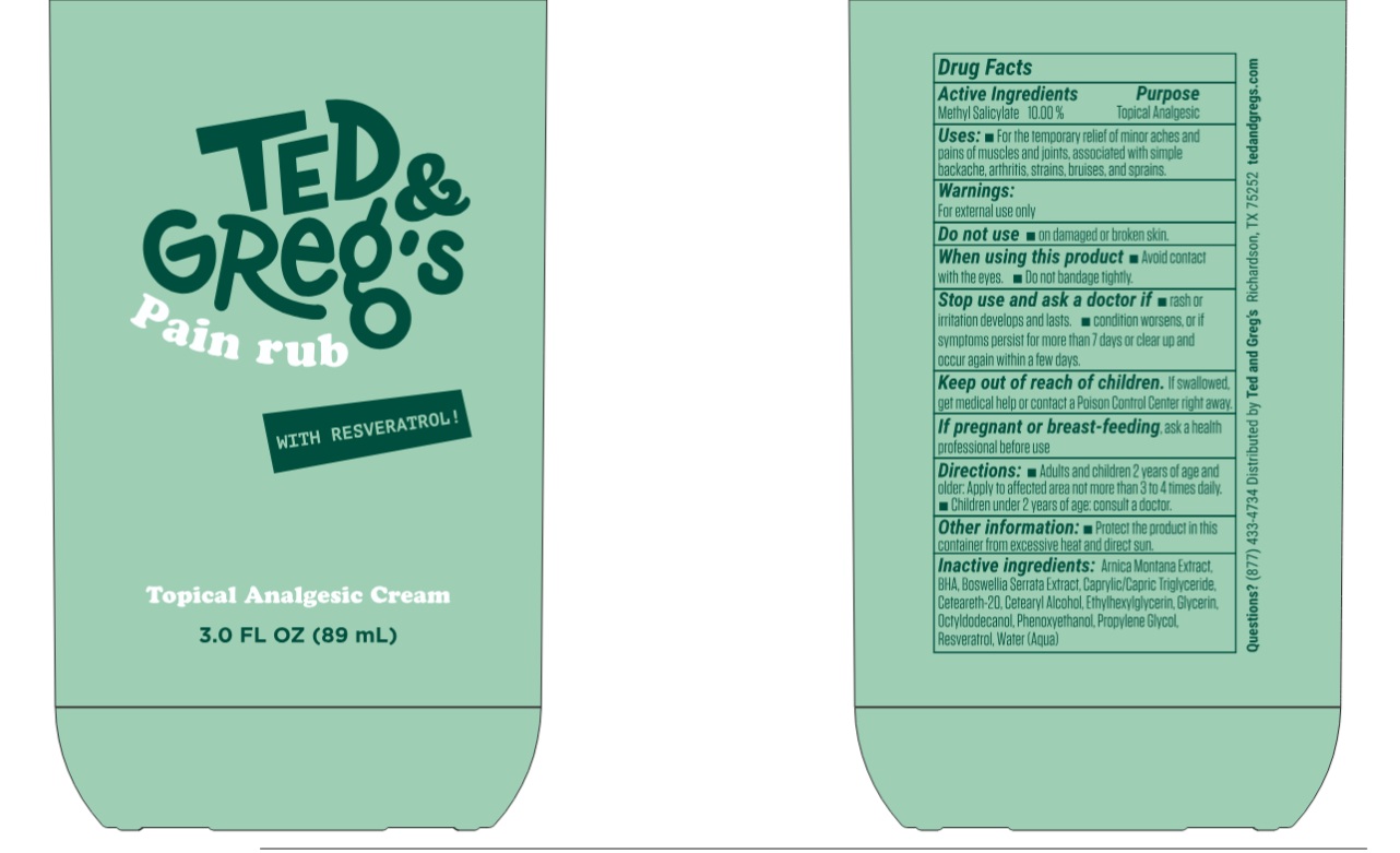 Pill image for Ted & Greg's Pain Rub With Resveratrol Topical Analgesic Cream