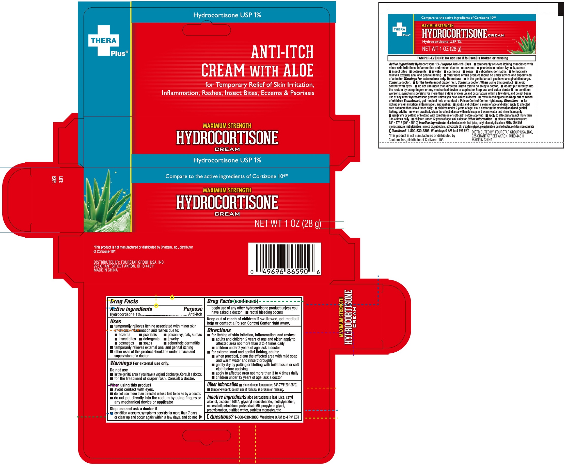 Pill image for Thera Plus Anti-itch Cream With Aloe Hydrocortisone Cream