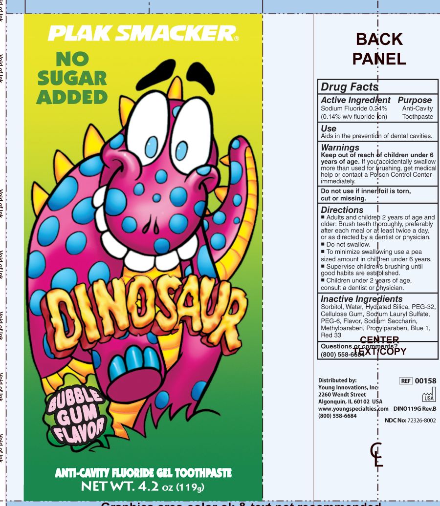 Pill image for plak smacker dinosaur anti-cavity fluoride gel toothpaste