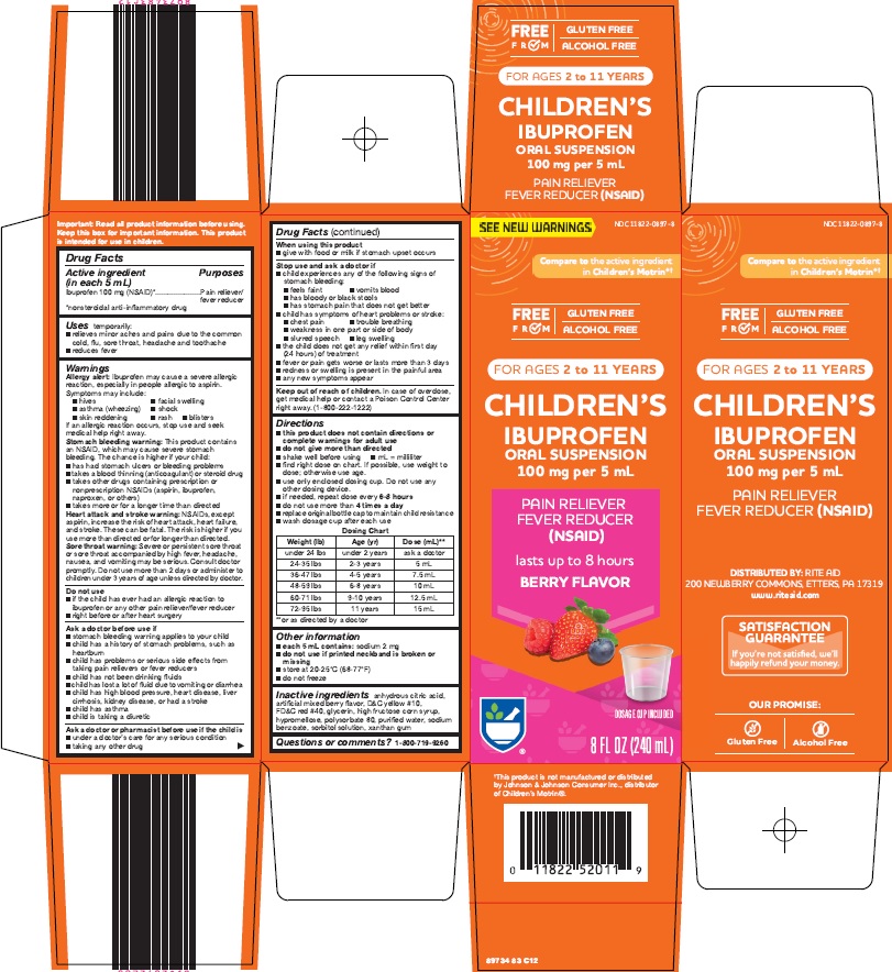 Pill image for Rite Aid Corporation Children’s Ibuprofen Drug Facts